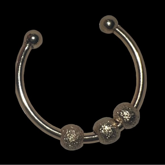 Electroplated Copper Gold Tone Open Style Adjustable Size Fidget Bead Ring - Picture 8 of 9